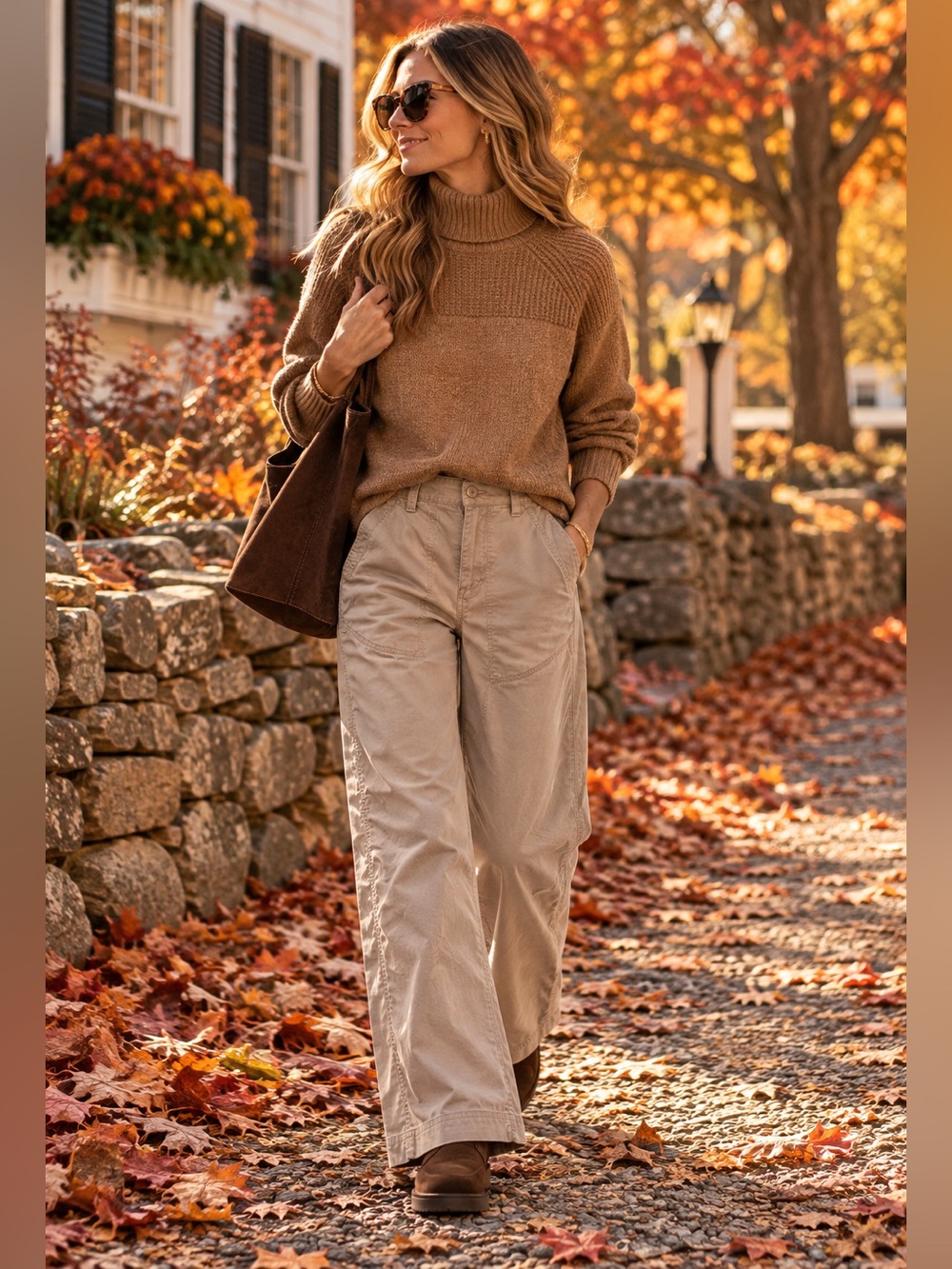 L.L.Bean Signature Utility Pants Women’s 10 Khaki Wide Leg Fatigue